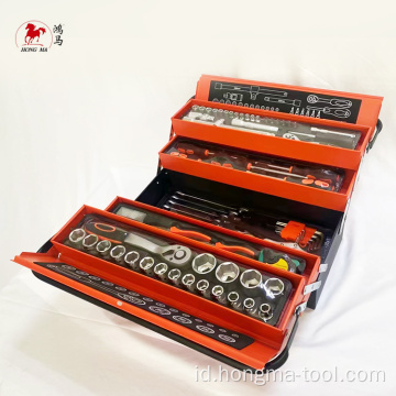 Set kotak alat truk logam lengkap profesional